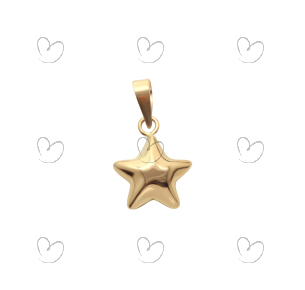 Pingente Estrela Dupla 10mm Ouro 18k