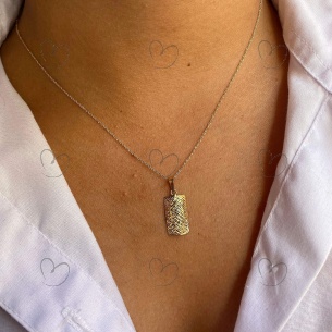 Pingente Chapa Abaulada 10mm Amarela Diamantada Ouro 18k