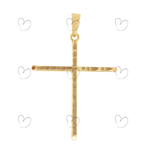 Pingente Cruz 21mm x 28mm Diamantada Ouro 18k