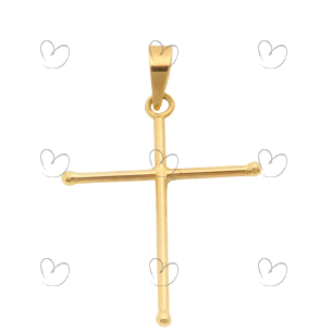 Pingente Cruz 15mm x 20mm Diamantada Ouro 18k