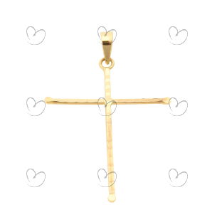 Pingente Cruz 20mm x 28mm Diamantada Ouro 18k