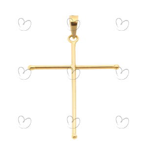 Pingente Cruz 20mm x 28mm Diamantada Ouro 18k