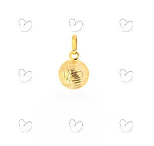 Pingente Meia Bola 9mm Diamantada Ouro 18k