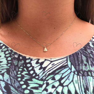 Pingente Nossa Senhora Aparecida 10mm x 6mm Ouro 18k