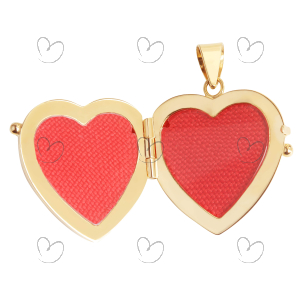 Pingente Relicário Coração Personalizado com Frase Ouro 18k