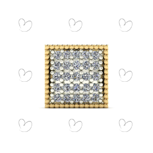 Pingente Chuveiro Quadrado 9mm Ouro 18k