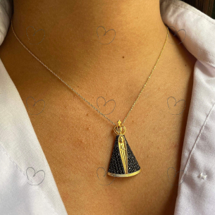 Pingente Nossa Senhora Aparecida Média Ouro 18k