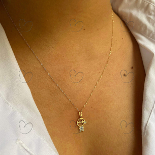 Pingente Menino com Zircônias Ouro 18k
