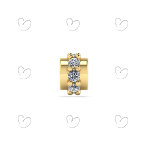Pingente Separador com Oito Pedras de Zircônia Ouro 18k