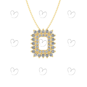Pingente Vazado Retangular Ouro 18k