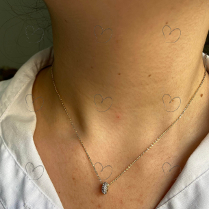 Pingente Separador com Trinta e Duas Zircônia Ouro 18k