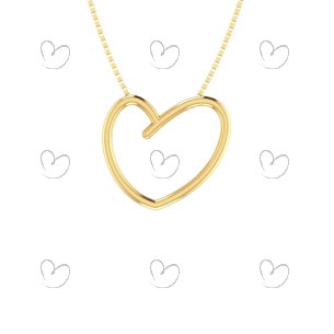 Pingente Coração Fio Duplo Ouro 18k
