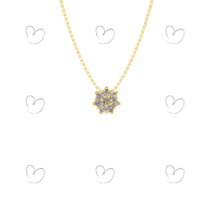 Pingente Chuveiro com Zircônias Ouro 18k