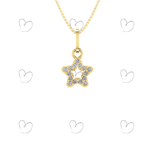 Pingente Estrela com Zircônia Ouro 18k