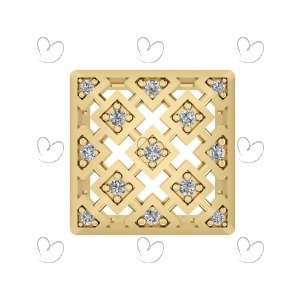 Pingente Chuveiro Quadrado 11mm Ouro 18k