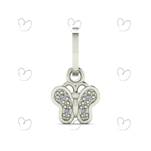 Pingente Borboleta com Diamante Ouro 18k