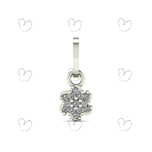 Pingente Flor Pavê com Diamante Ouro 18k