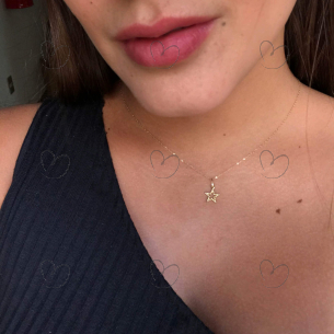 Pingente Estrela Bolinha Ouro 18k