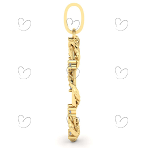 Pingente Mandala Espírito Santo com Zircônias Ouro 18k