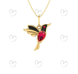 Pingente Beija Flor com Zircônia Ouro 18k