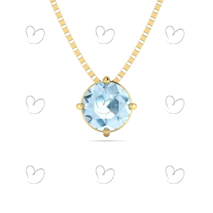 Gargantilha Ponto de Luz com Pedra Natural e Corrente Veneziana 5mm Ouro 18k