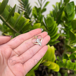 Pingente Coração com Cristo Ouro 18k