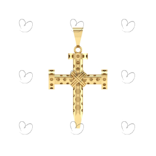 Pingente Cruz Prego Oco Ouro 18k