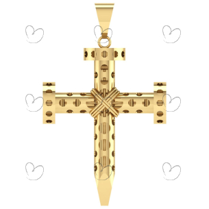 Pingente Cruz Prego Oco Grande Ouro 18k