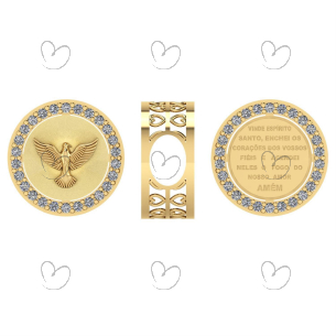 Pingente Berloque Espirito Santo Ouro 18k