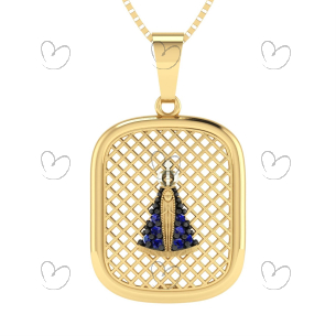 Pingente Tela Vazada Nossa Senhora Ouro 18k
