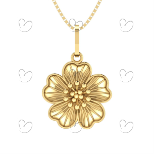 Pingente Flor Fechada 5 Pétalas Ouro 18k
