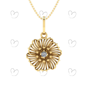 Pingente Flor Vazada 6 Pétalas Ouro 18k