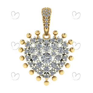 Pingente Coração Pave  Moissanite Ouro 18k