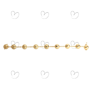 Pulseira Bola 12mm Diamantada 20cm Amarela Ouro 18k