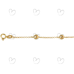 Pulseira 6 Bolas Diamantadas 5mm Ouro 18k