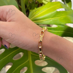 Pulseira Malha Cartier de 21cm Grossa Ouro 18k