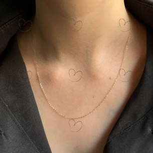 Corrente Americana Fina 45cm Ouro 18k