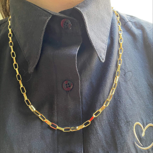 Corrente Malha Cartier 60cm Médio Ouro 18k