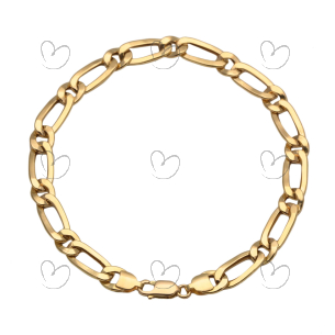 Pulseira Malha 1x1 Achatada 21cm Grossa Ouro 18k