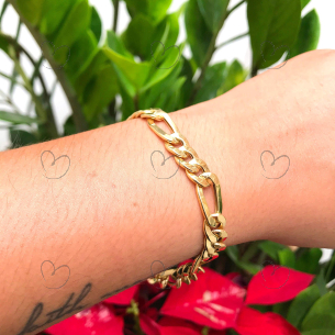 Pulseira 3x1 Achatada 22cm Ouro 18k