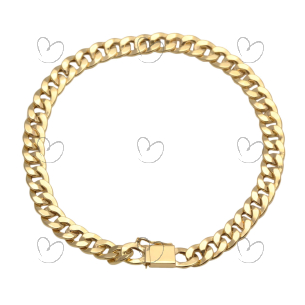 Pulseira Groumet Achatada 21.5cm Ouro 18k