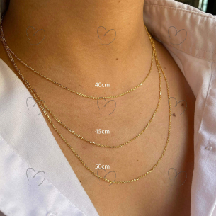 Corrente Bailarina Mini com 50cm Ouro 18k