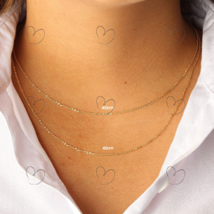 Corrente Bailarina Mini com 45cm Ouro 18k