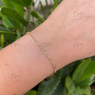 Pulseira 3x1 Fininha Ouro 18k