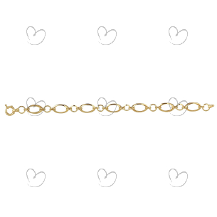 Pulseira com Mix de Elos Duplos Ouro 18k