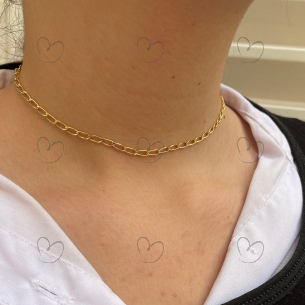Choker Malha 0x0 Ouro 18k