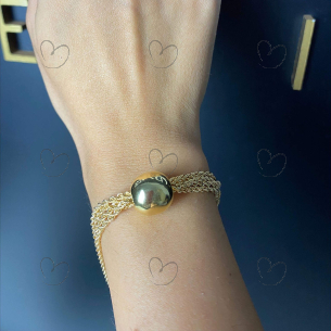 Pulseira Cordão Baiano com Bola Lisa Ouro 18k