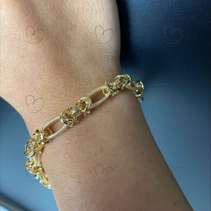 Pulseira Estilizada com Mix Elos Ouro 18k
