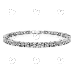 Pulseira Riviera 3,5mm 20cm Ouro Branco 18k