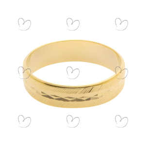 Aliança Reta Diamantada 4.9mm Ouro 18k